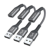 Adaptador USB C hembra a USB macho (paquete de 3 unidadades), convertidor de cable de carga tipo C a USB A.